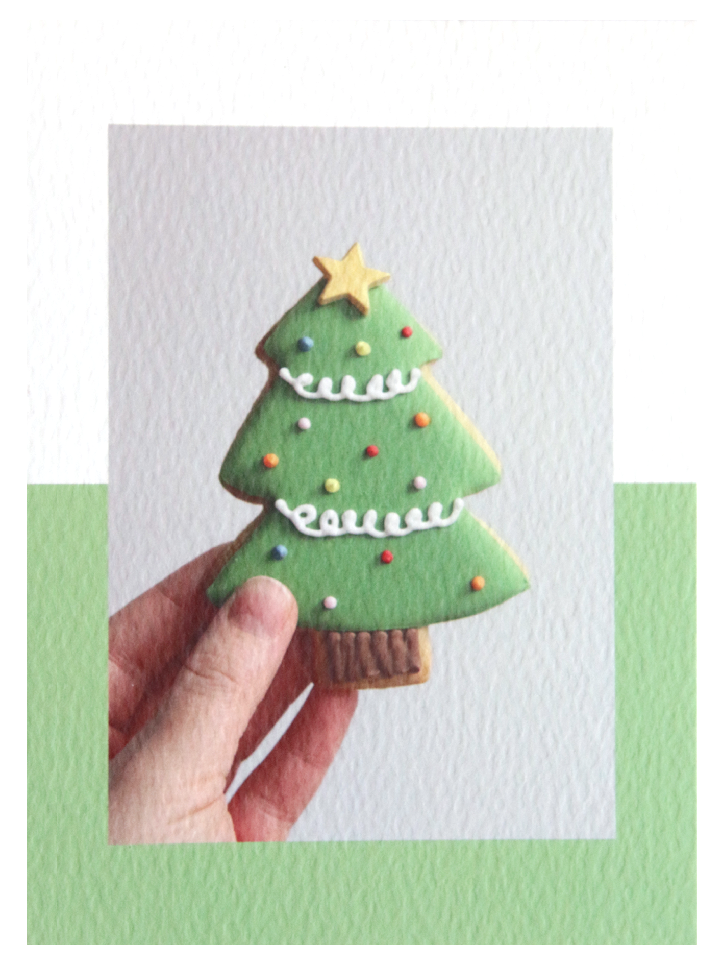 Christmas Tree Biscuit Photo Card