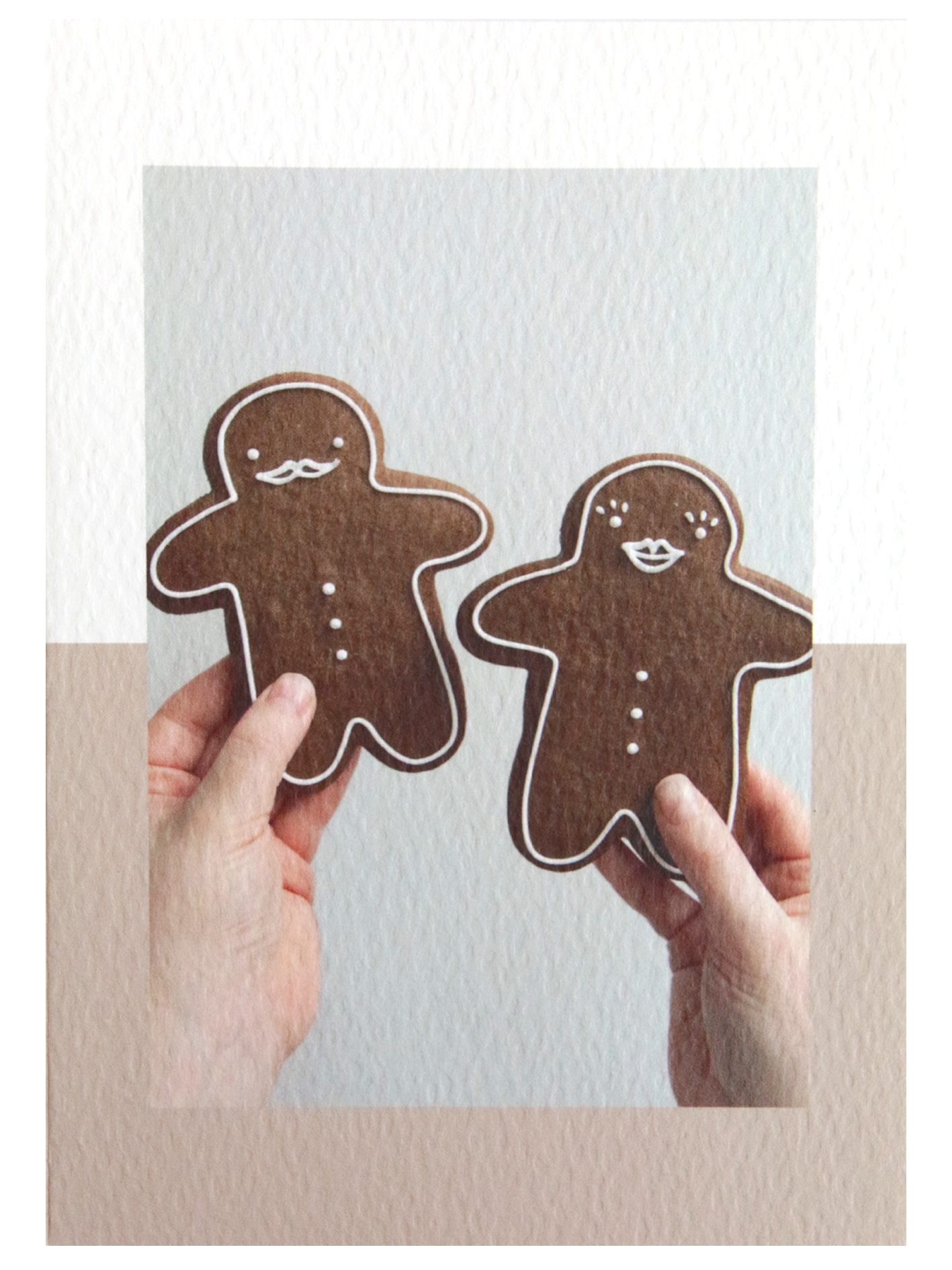 Gingerbread Man & Woman Christmas Photo Card