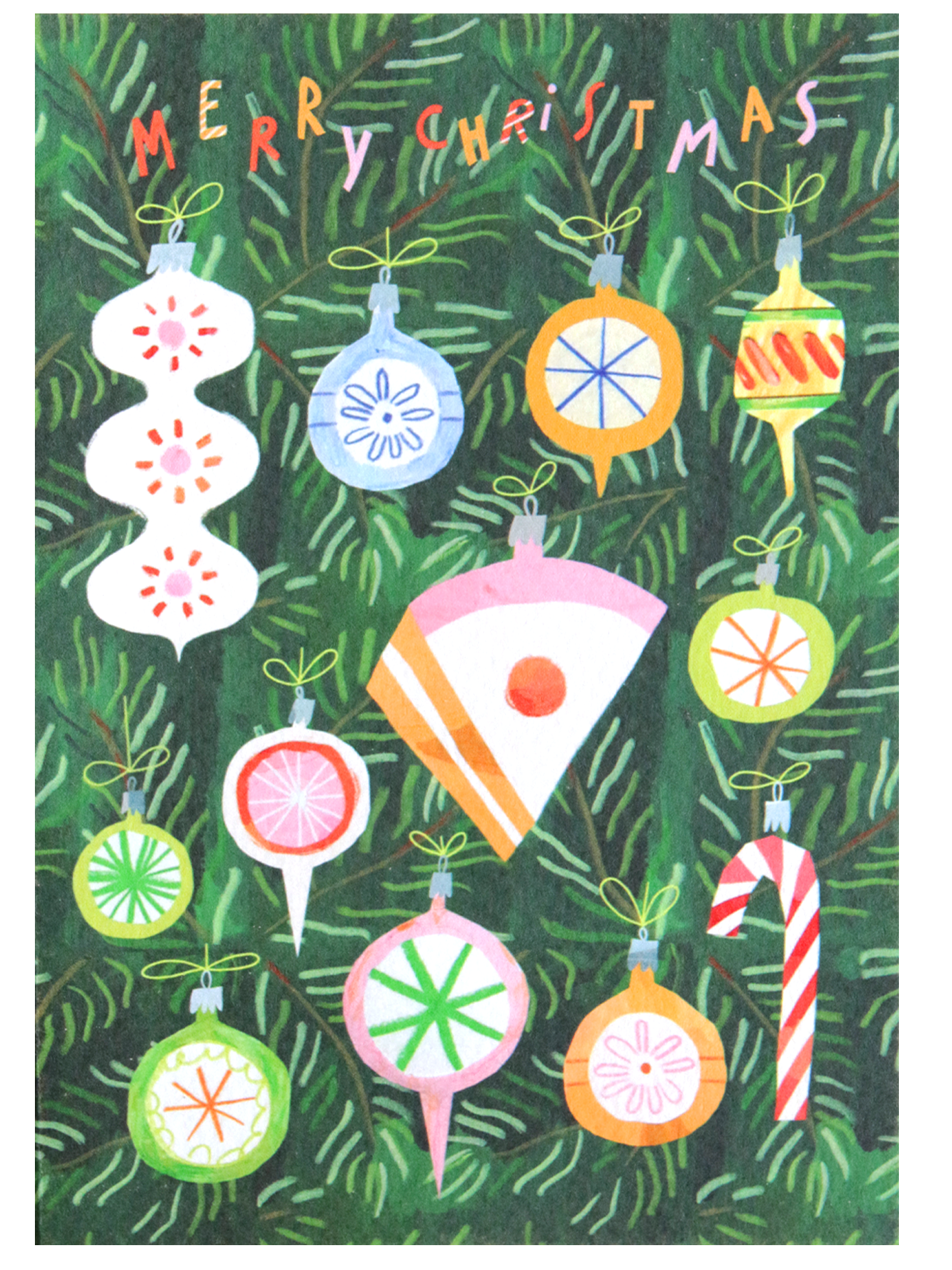 Illustrated Bauble Christmas Card