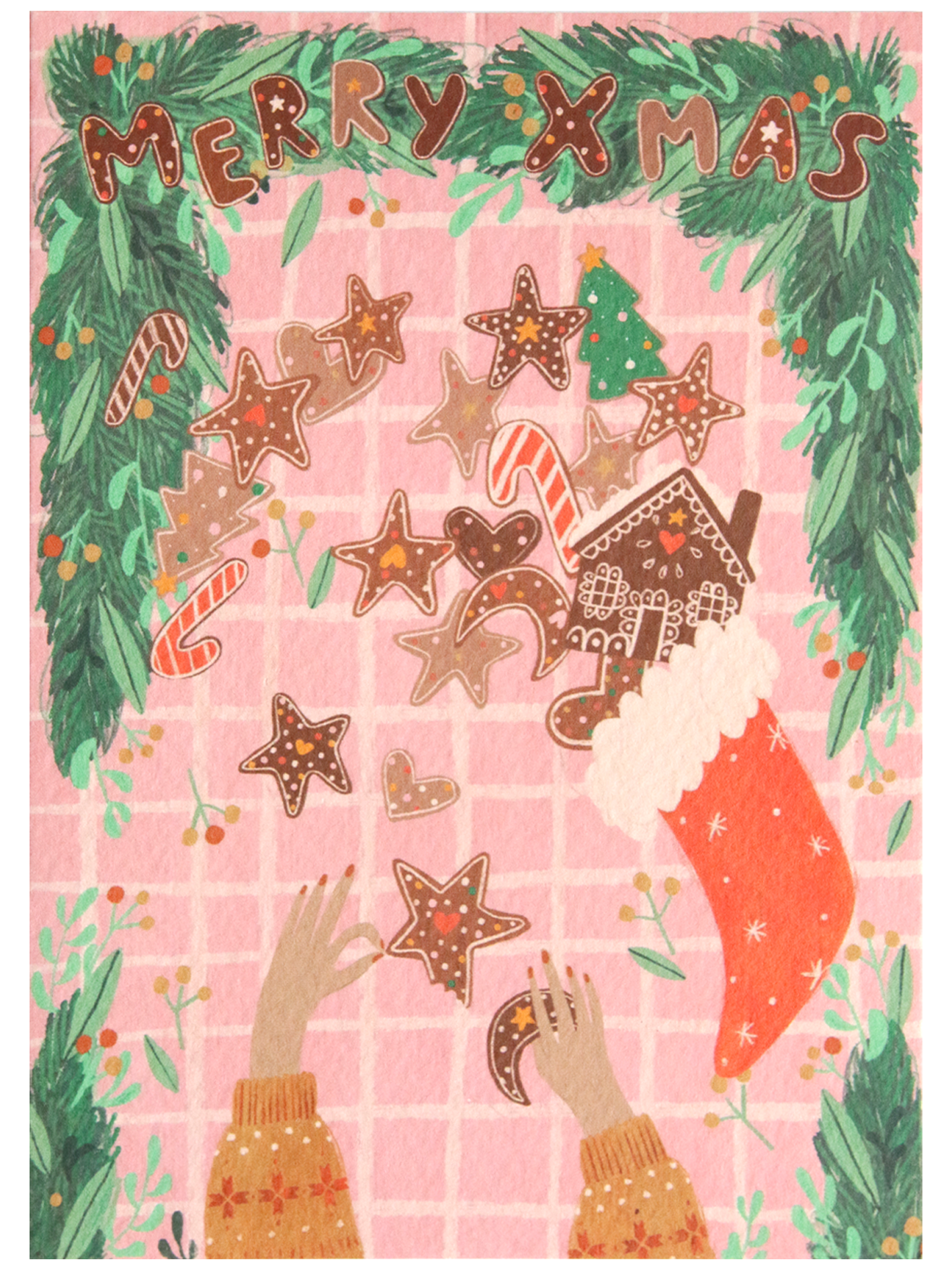 Illustrated Christmas Stocking Card