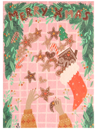 Illustrated Christmas Stocking Card