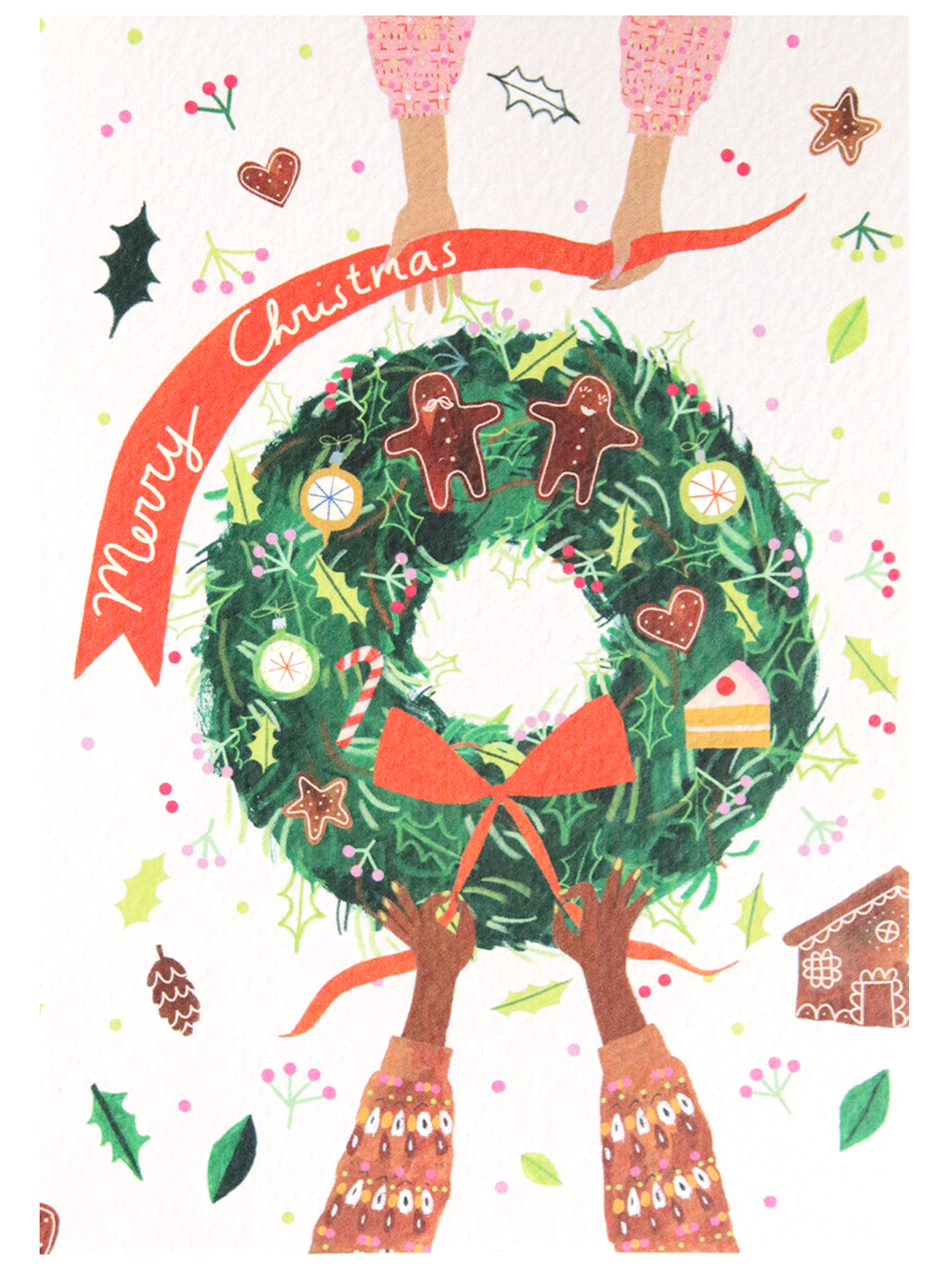 Illustrated Wreath Christmas Card