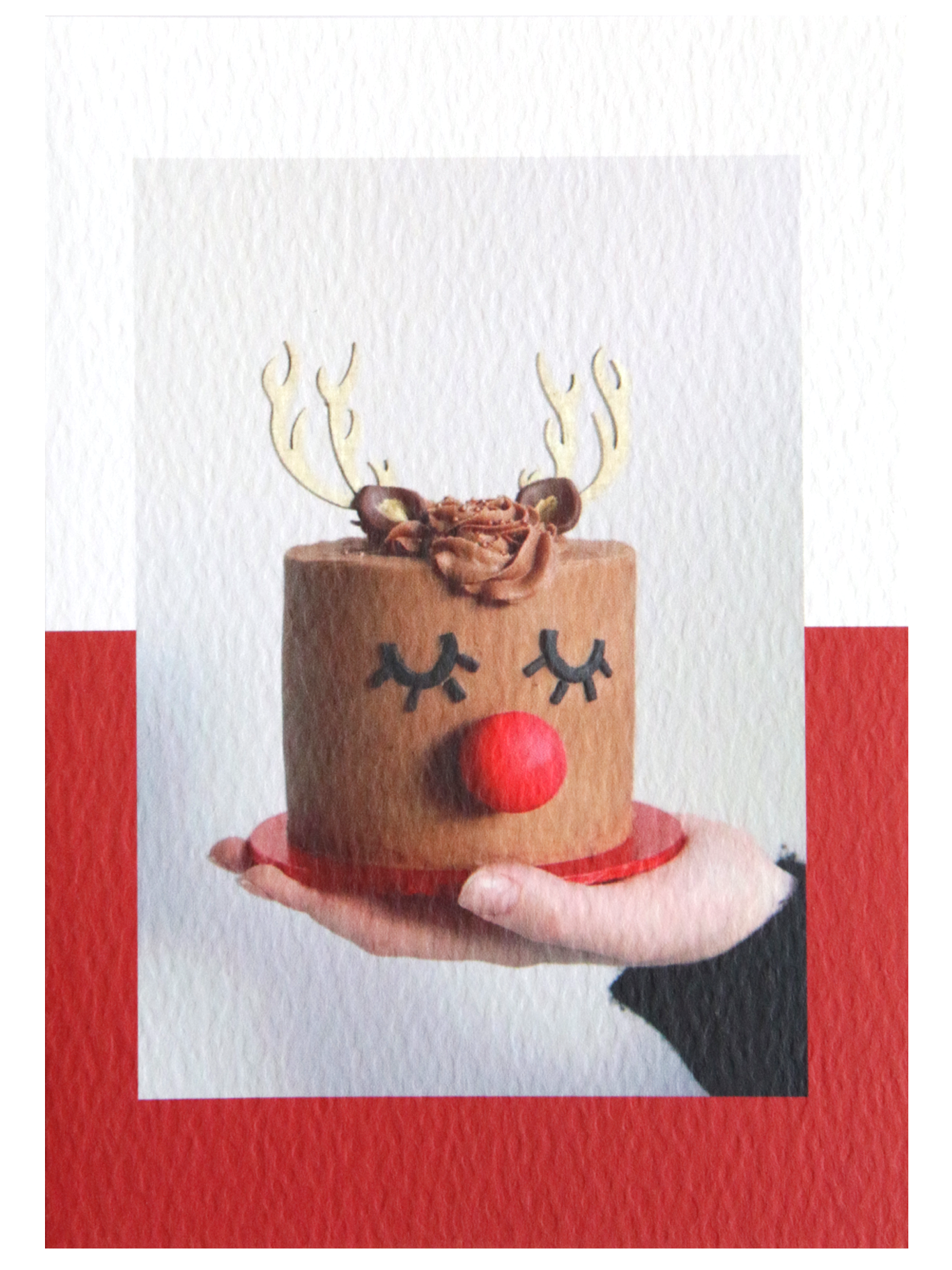 Reindeer Cake Christmas Photo Card