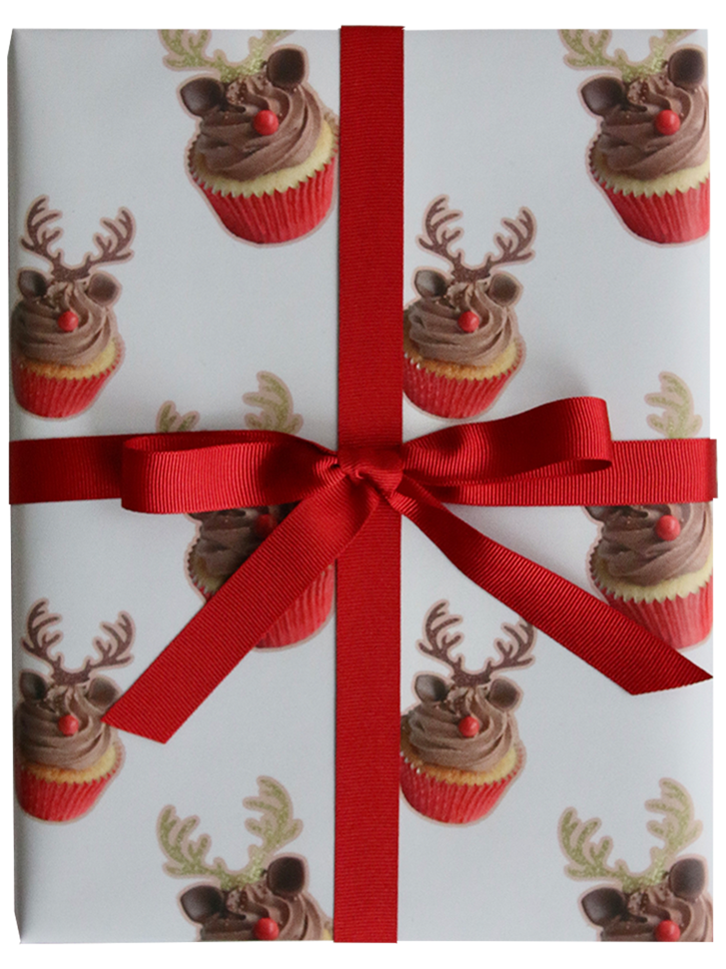 Afternoon Crumbs - Reindeer Cupcake Christmas Wrapping Paper - £3 - afternooncrumbs.com