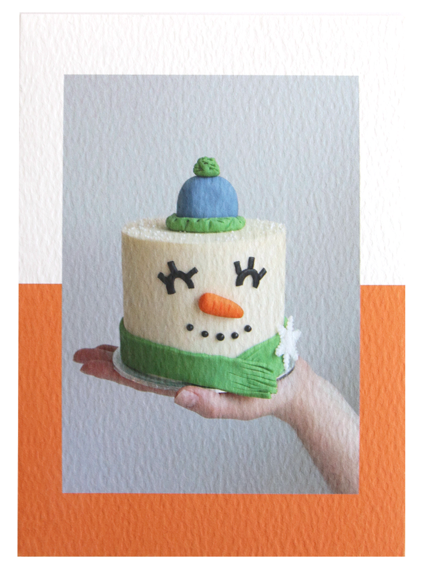 Snowman Cake Photo Christmas Card