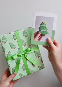 Christmas Tree Biscuit Card & Wrapping Paper