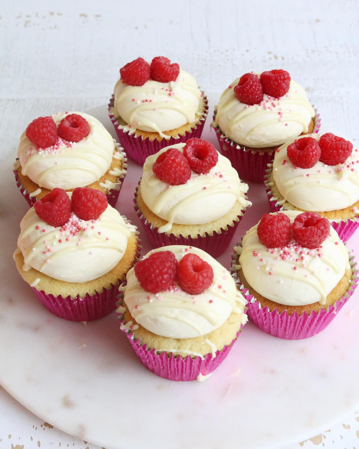 White Chocolate Raspberry Cupcakes