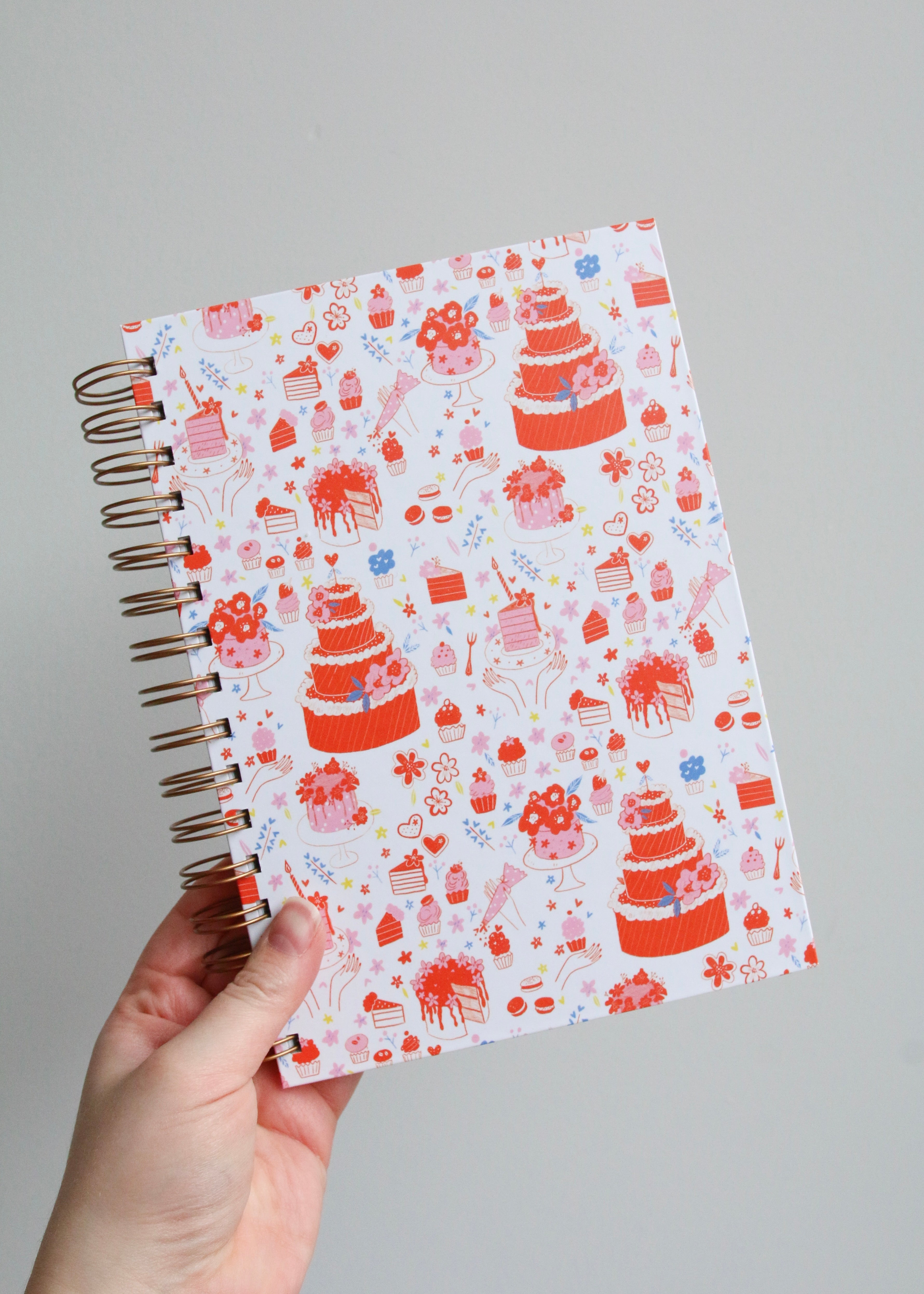 Illustrated Notebook Featuring Cake & Cupcakes