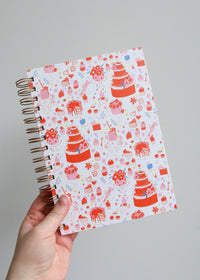 Illustrated Notebook Featuring Cake & Cupcakes