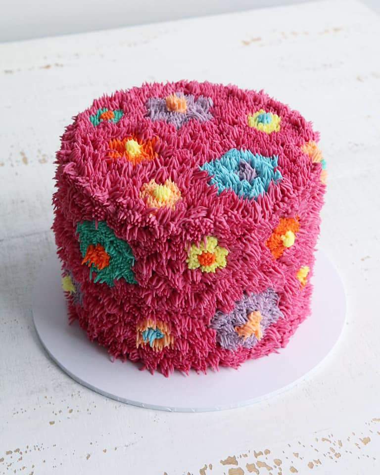 Floral 70s Shag Cake