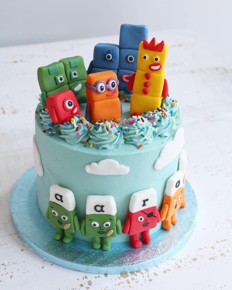 Alphablocks & Numberblocks Buttercream Cake