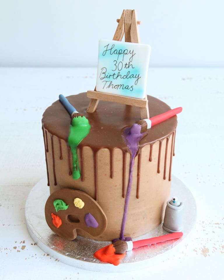 30th Birthday Art Painting Drip Cake