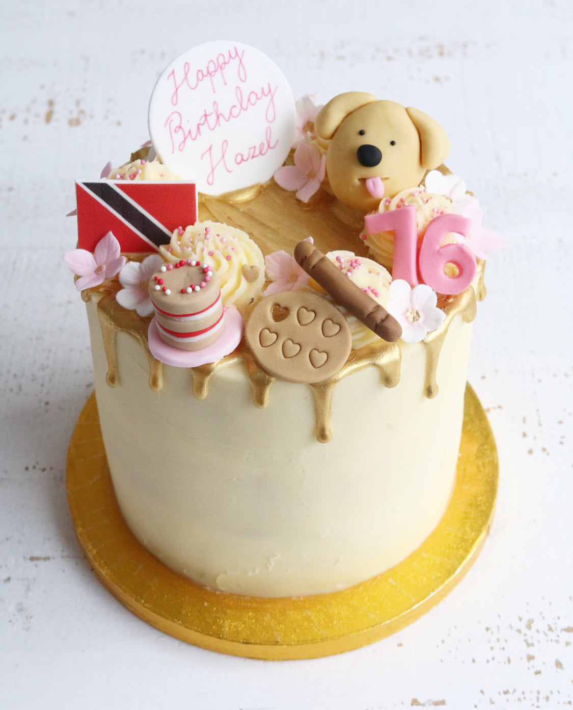 Baking & Dog Buttercream Drip Cake