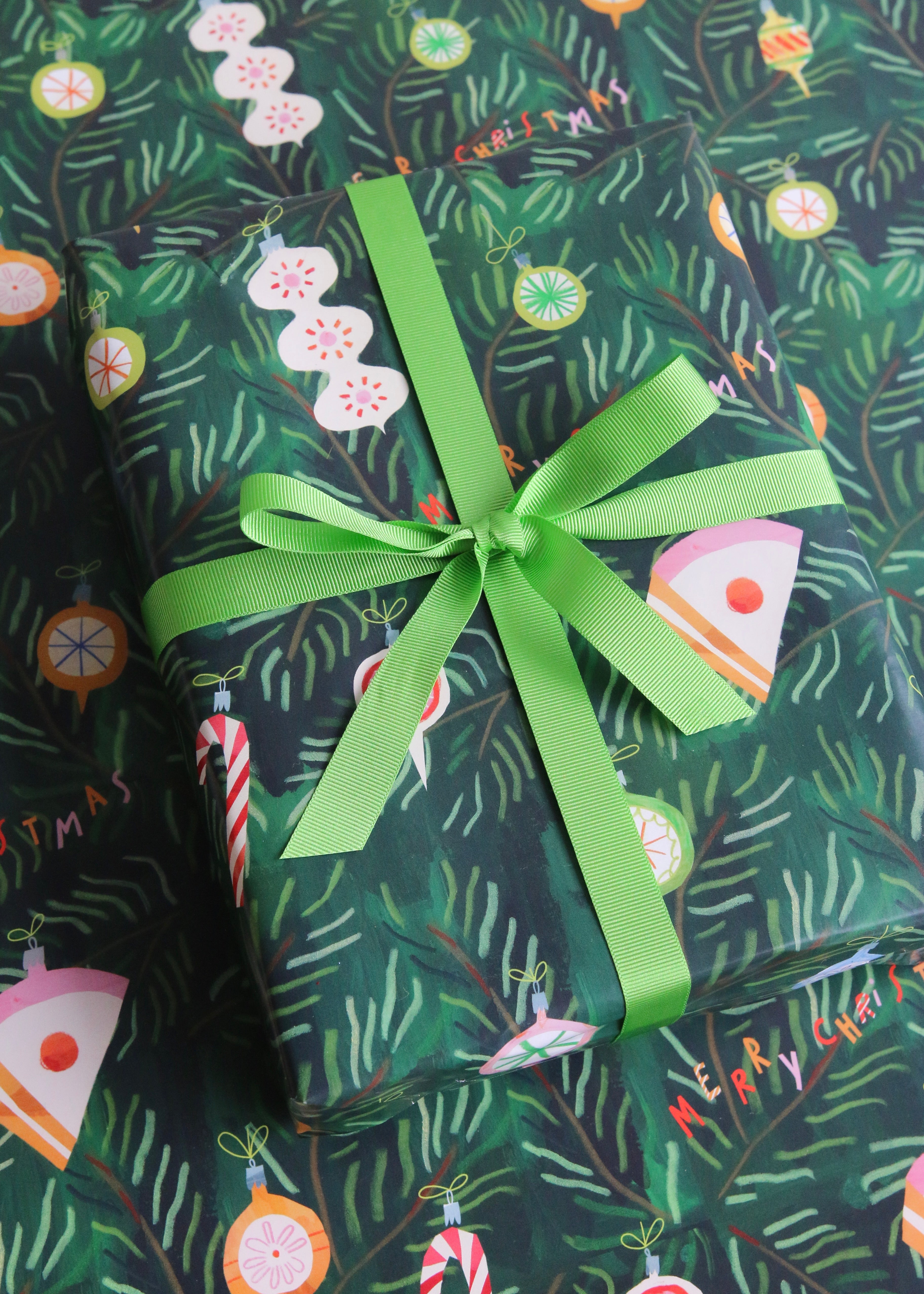 Christmas 'Cake The Halls' Bauble Wrapping Paper