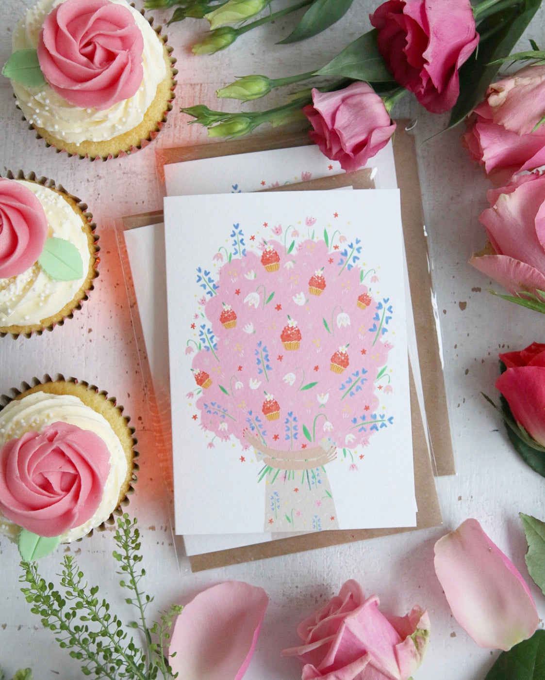Bouquet of Cupcakes Greeting Card