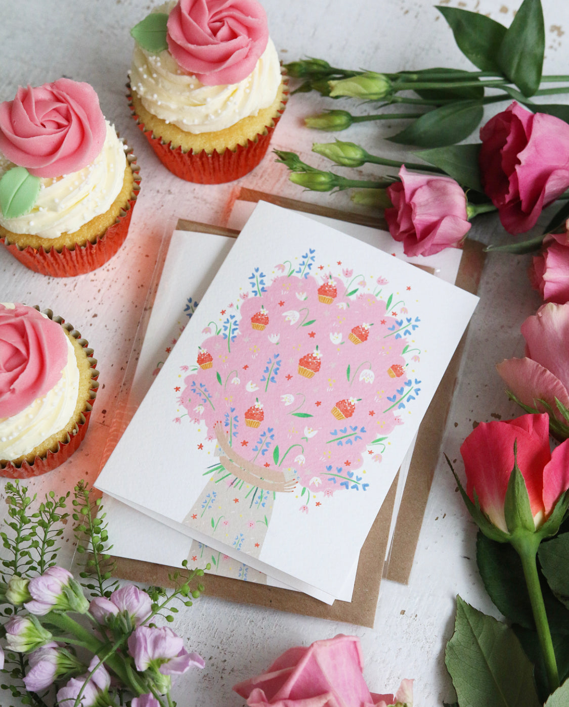 Bouquet of Cupcakes Greeting Card