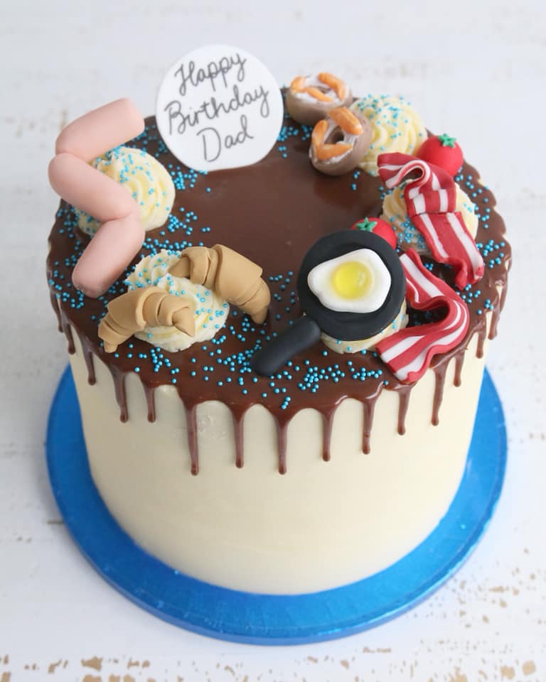 Breakfast Brunch Birthday Drip Cake