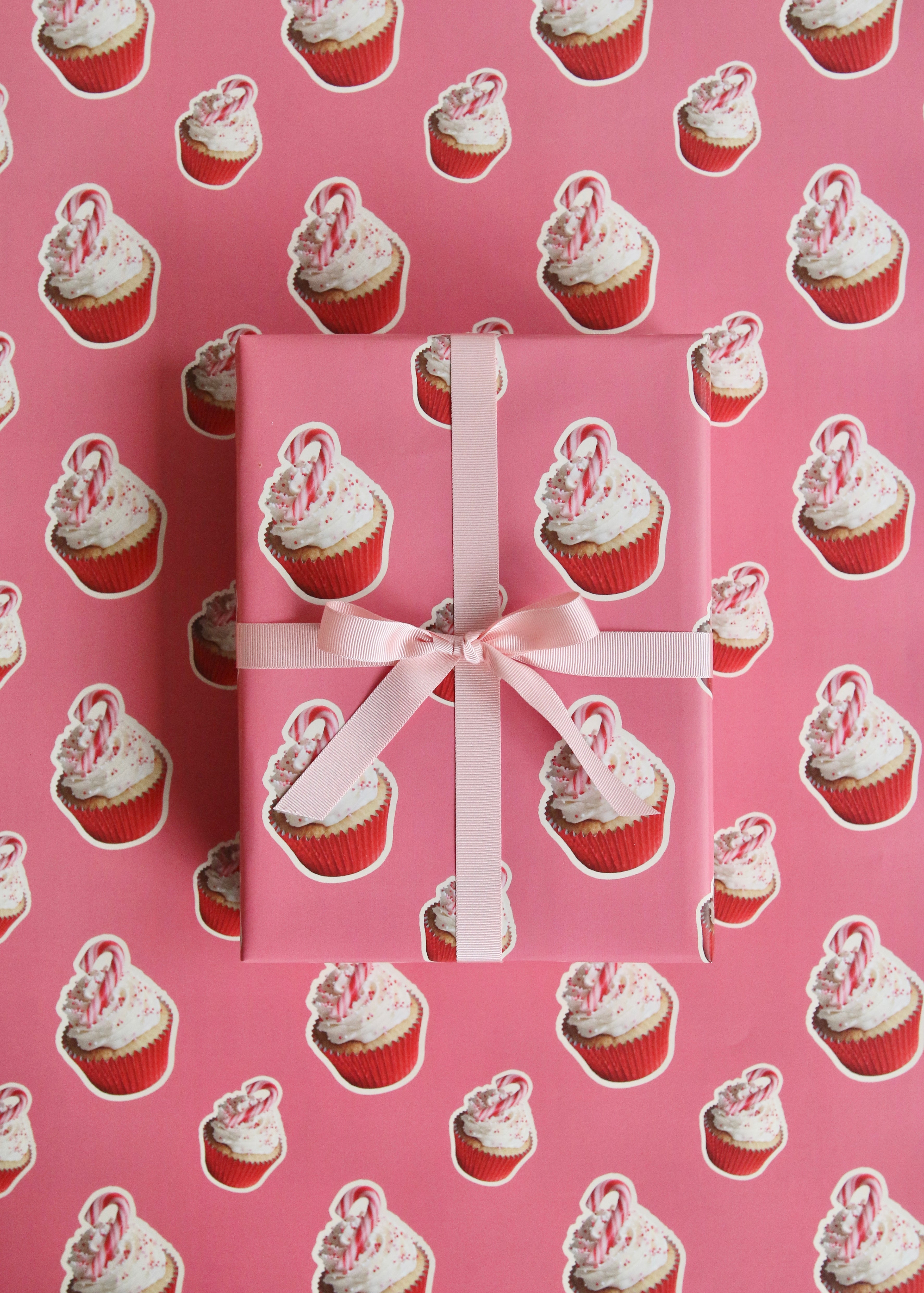Candy Cane Cupcakes Wrapping Paper