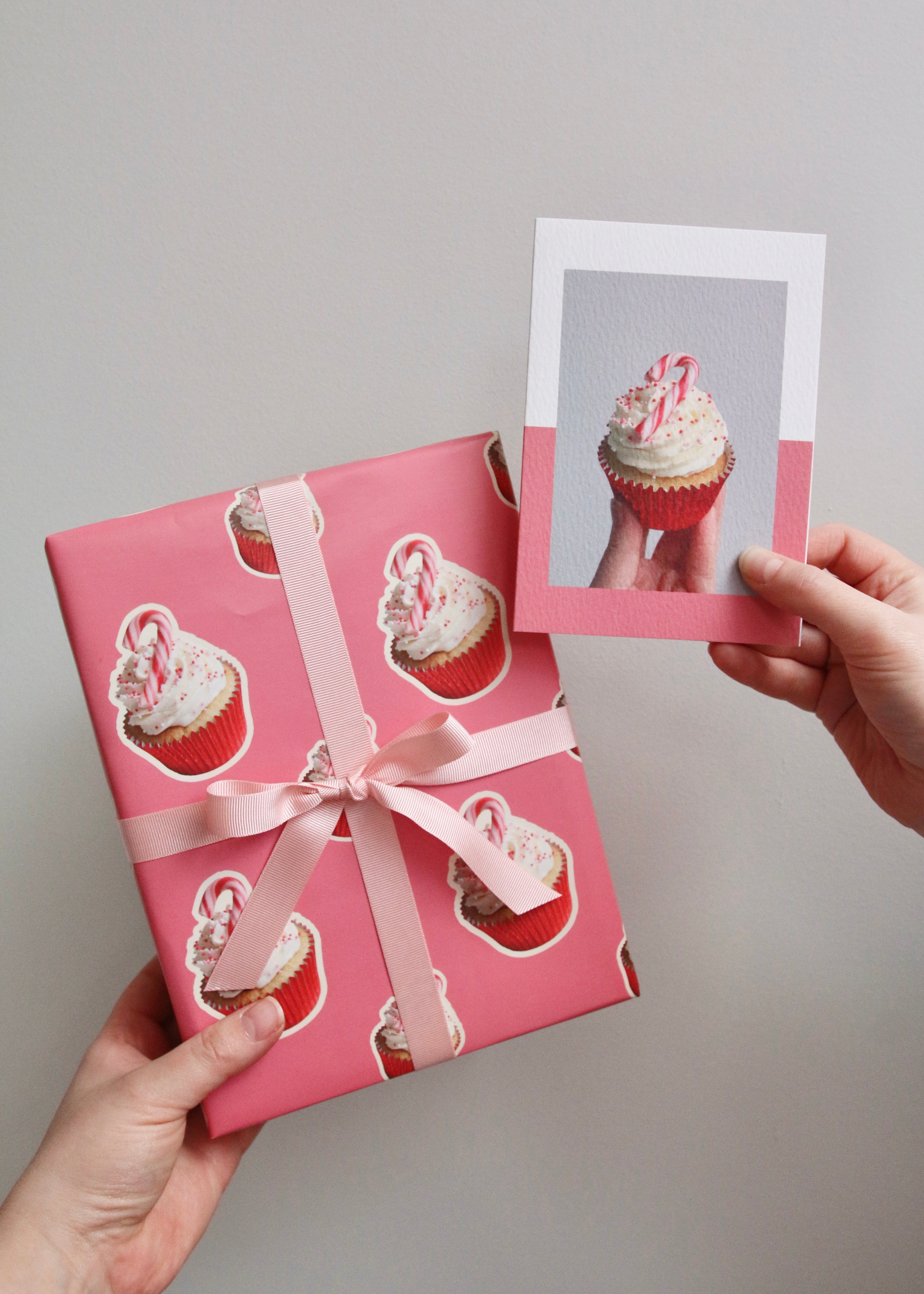 Candy Cane Cupcakes Wrapping Paper