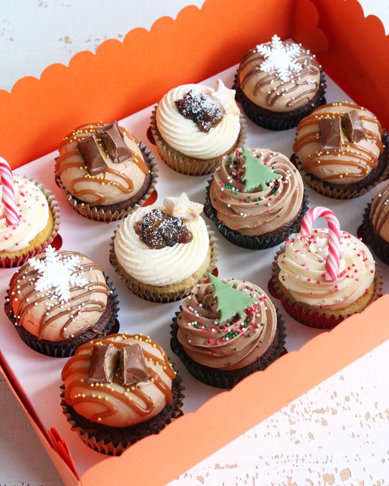 Box of Mixed Christmas Cupcakes