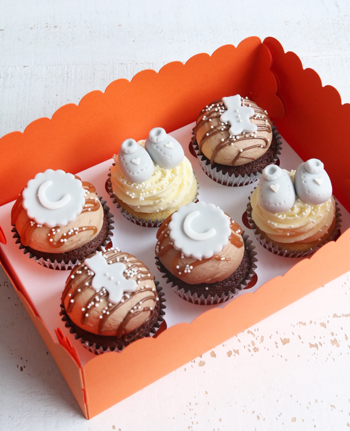 Grey Baby Shower Cupcakes