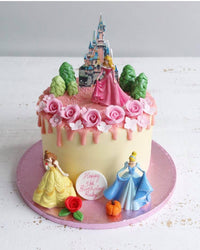 Disney Princess Drip Cake with Belle, Cinderella and Sleeping Beauty