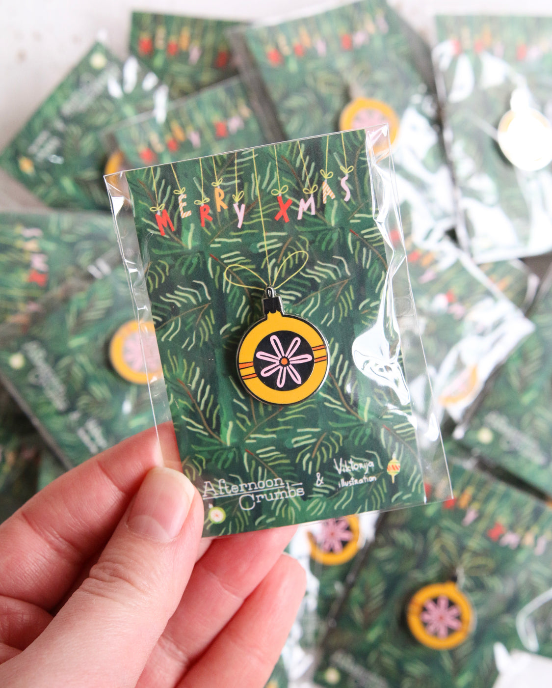Enamel Christmas Bauble Pin