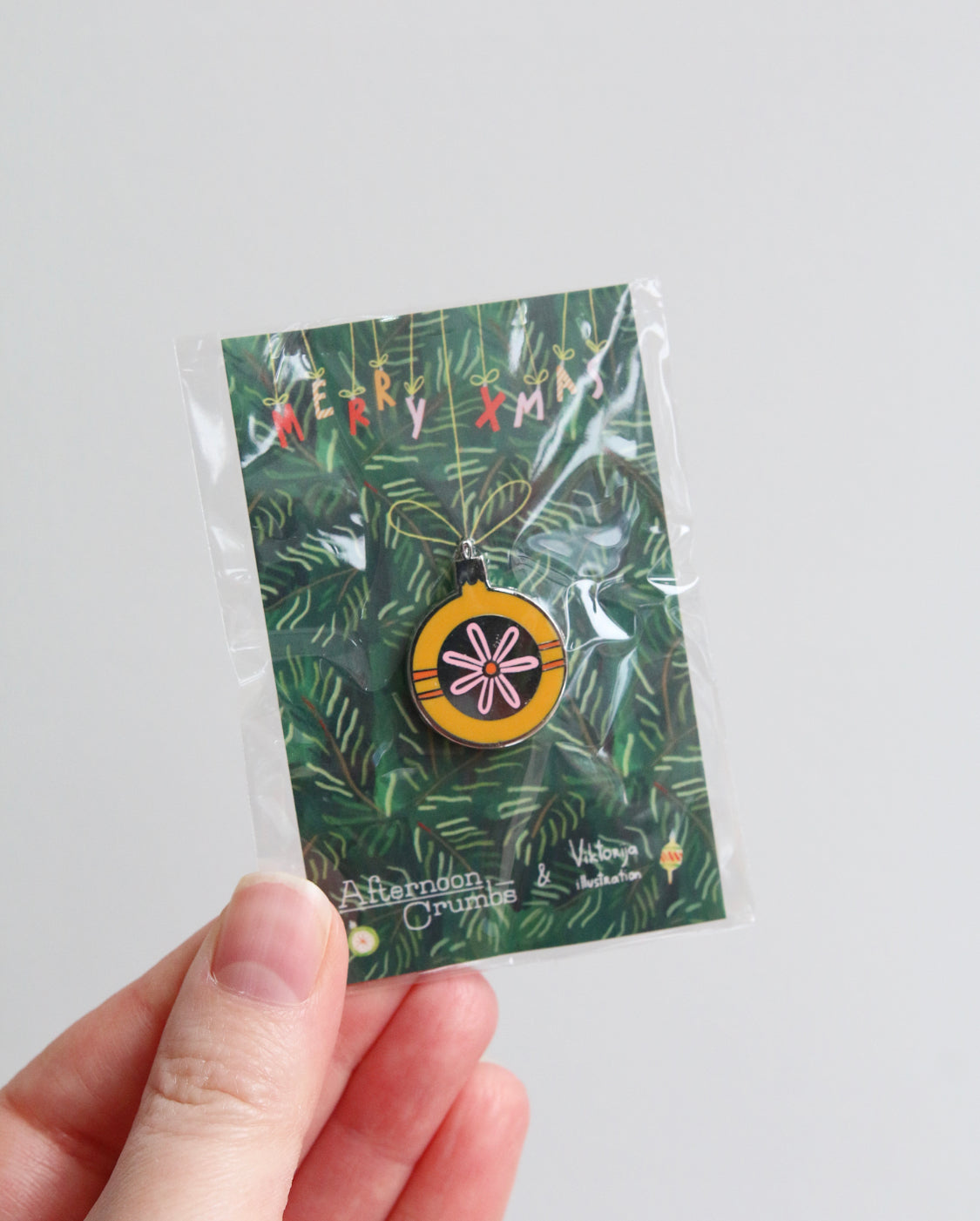 Enamel Christmas Bauble Pin