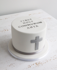 Silver Cross First Holy Communion Cake