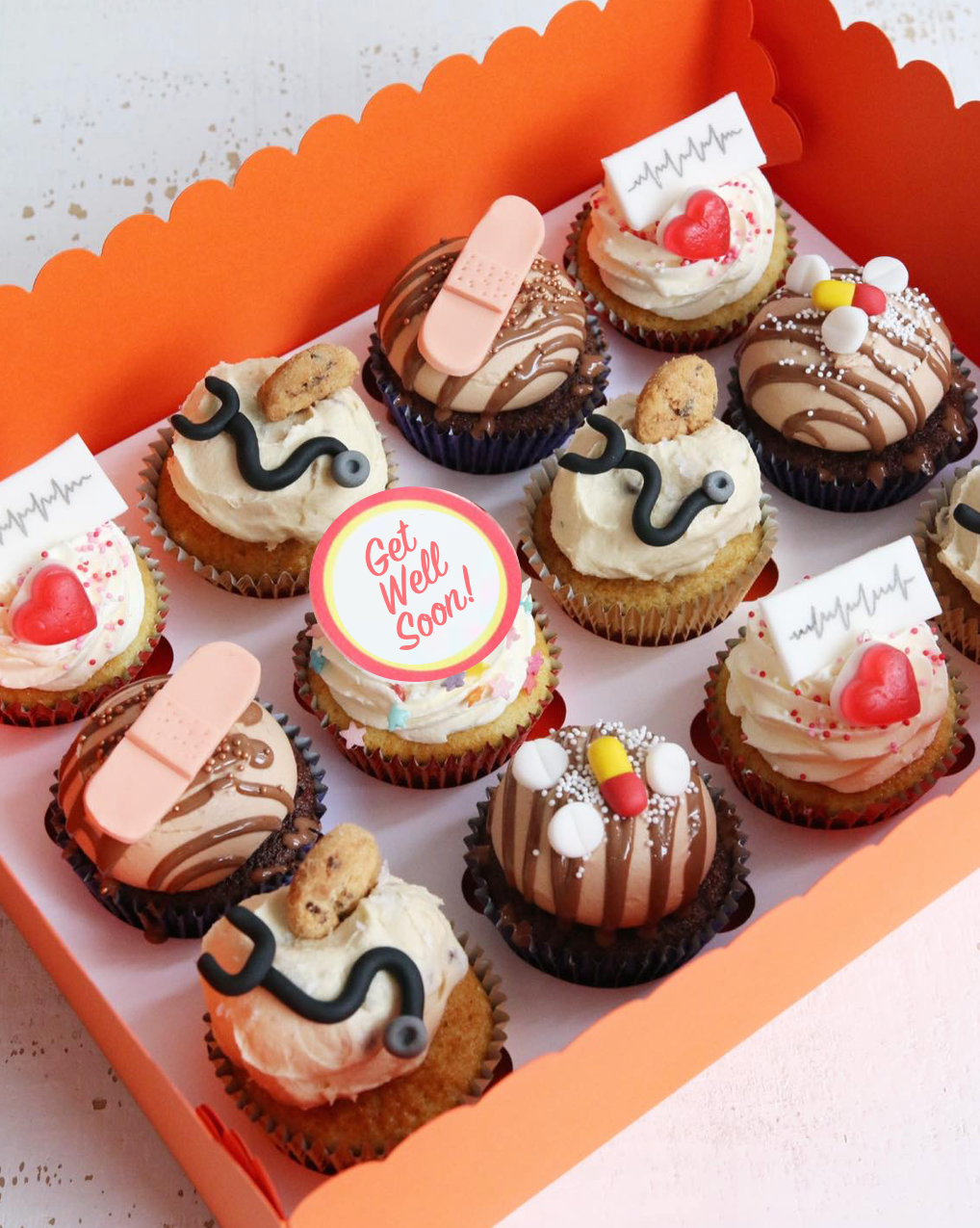 Box of Get Well Soon Cupcakes