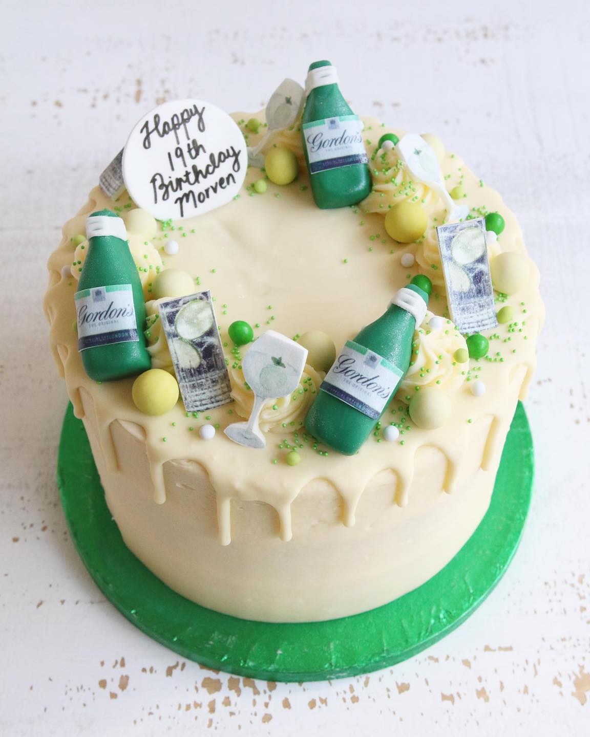 Gin Bottle Buttercream Drip Cake