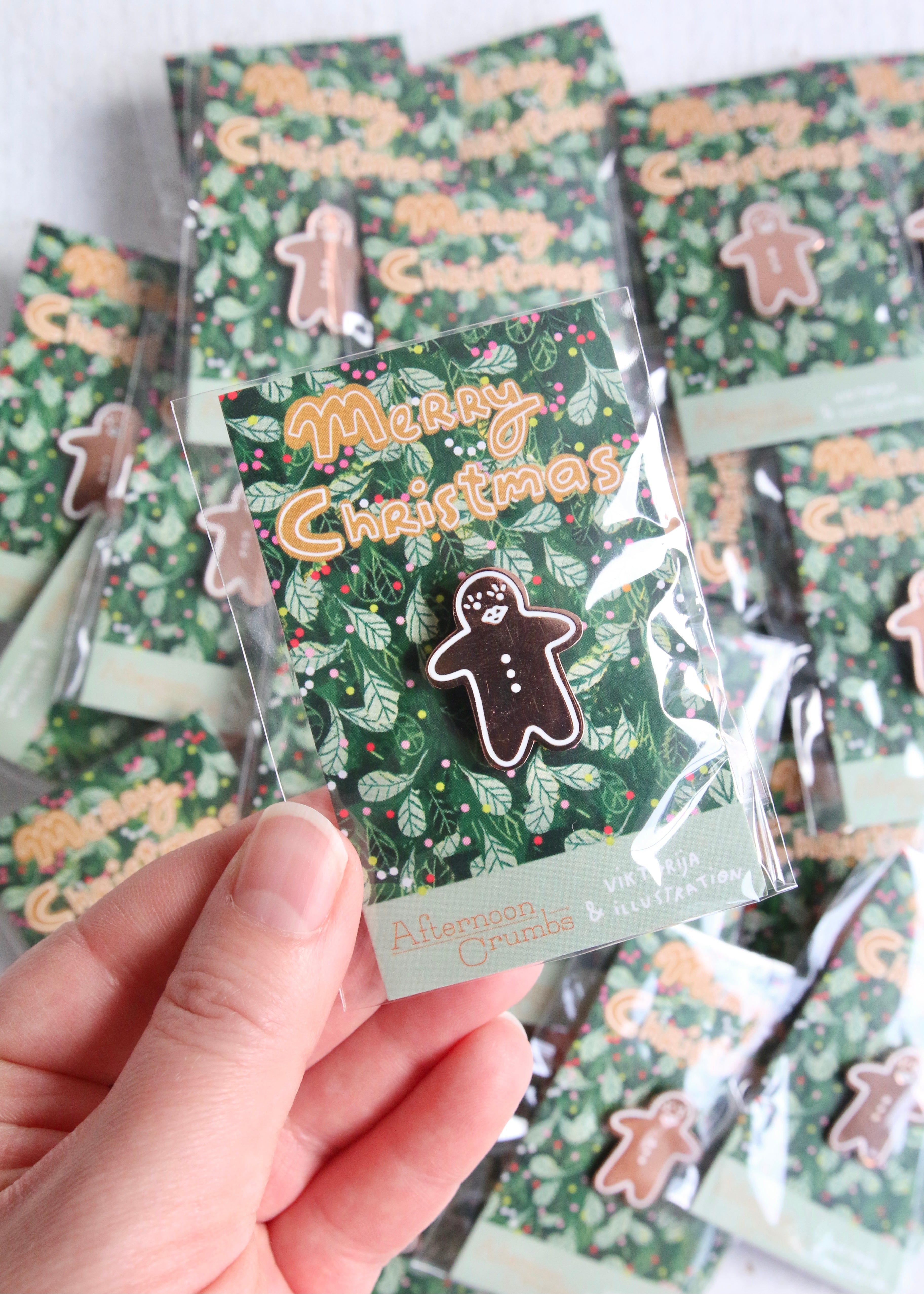 Gingerbread Enamel Christmas Pins