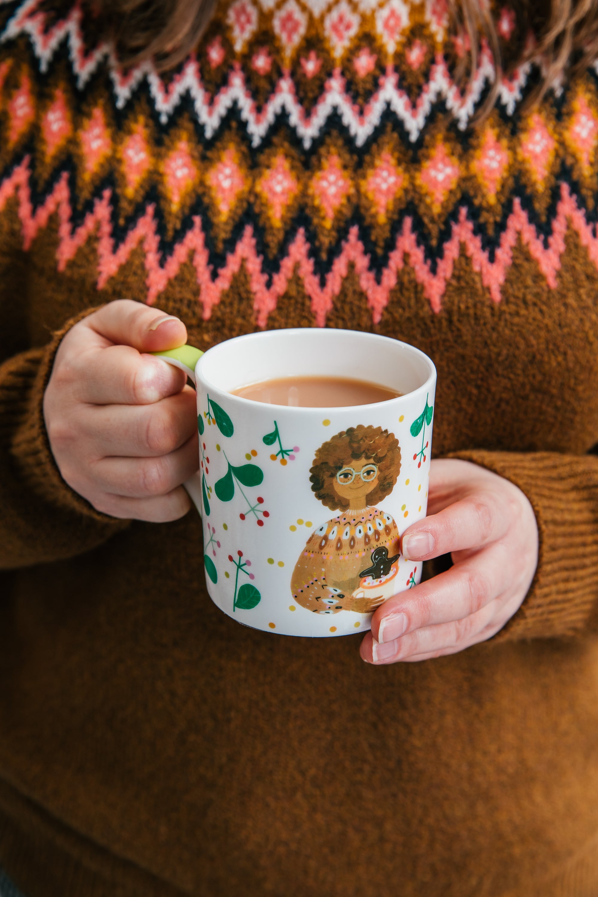 Christmas Girls with Gingerbread Mug