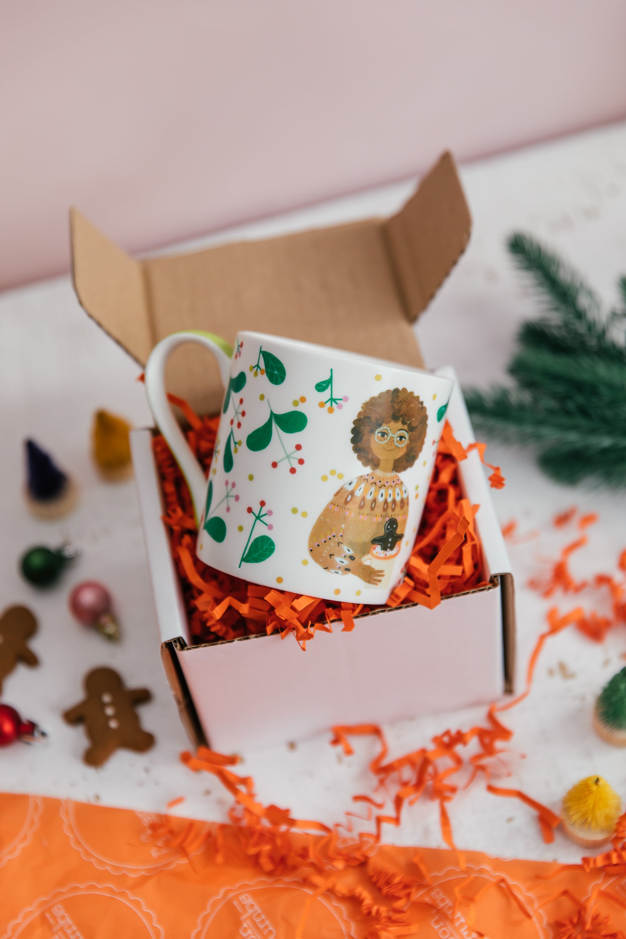 Christmas Girls with Gingerbread Mug