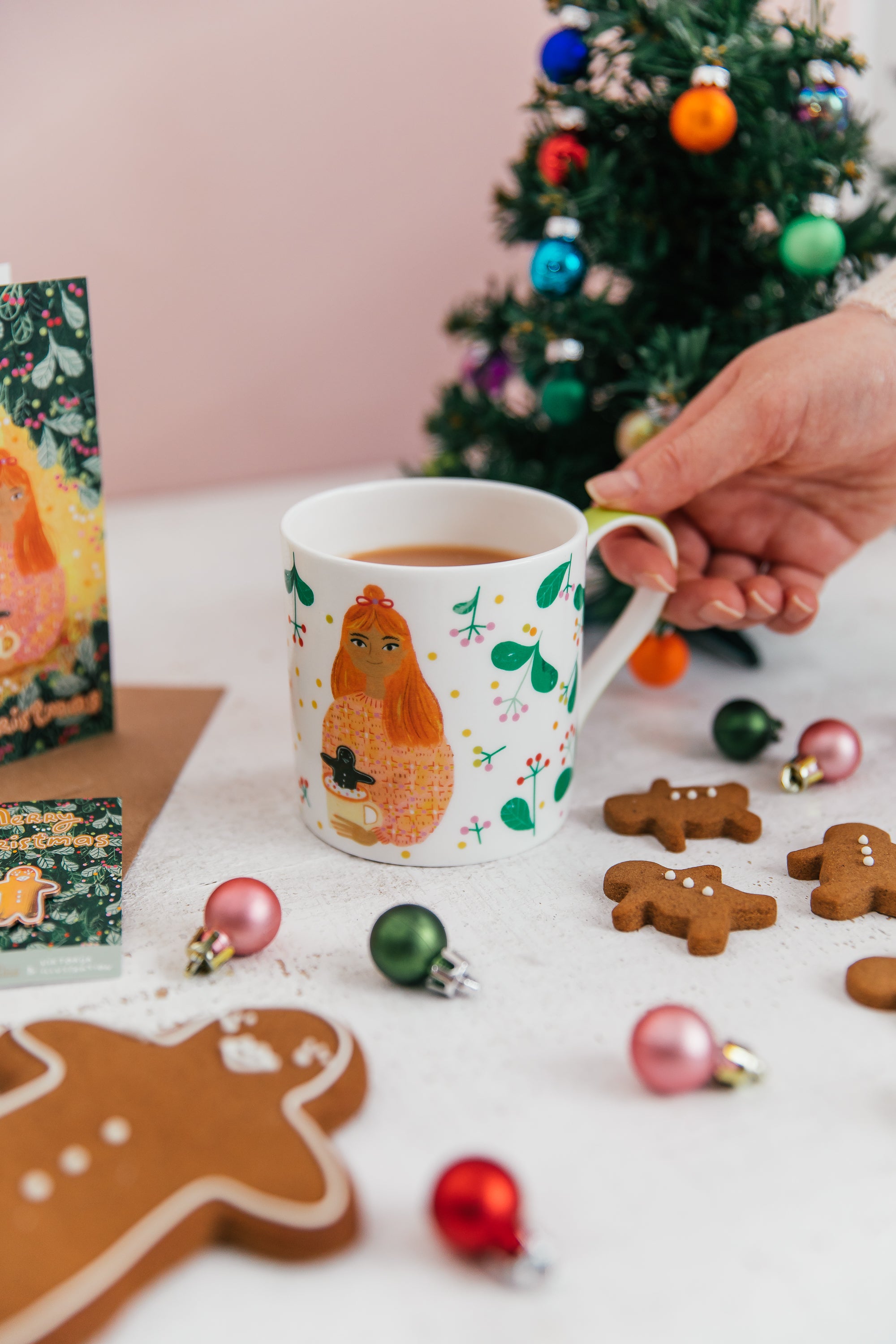 Christmas Girls with Gingerbread Mug