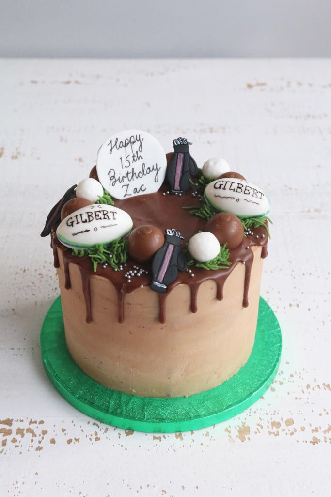 Golf and Rugby Drip Cake