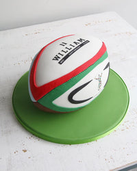 Fondant Harlequins Rugby Ball Cake