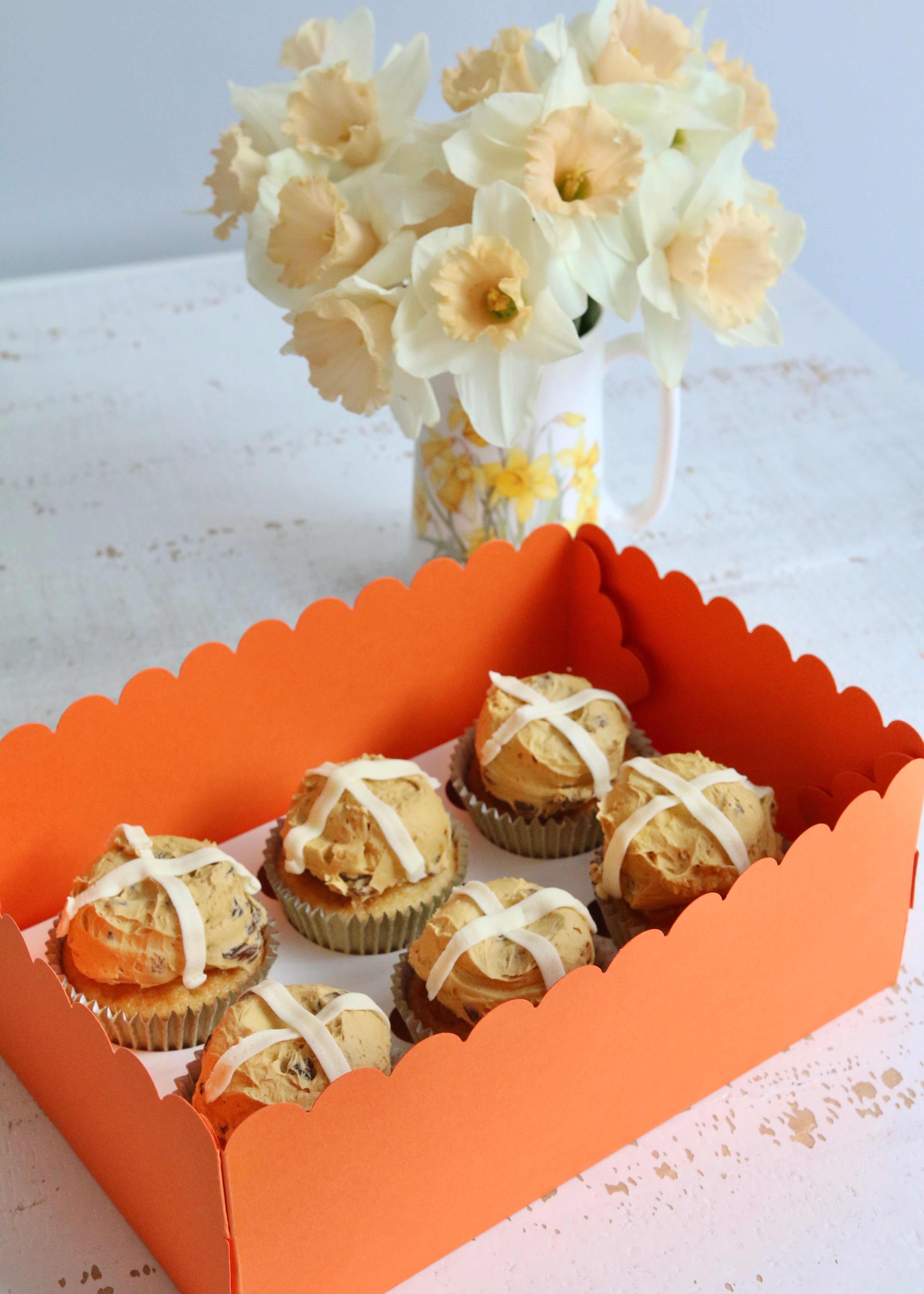 Box of Hot Cross Bun Cupcakes (Pre-Orders Closed)