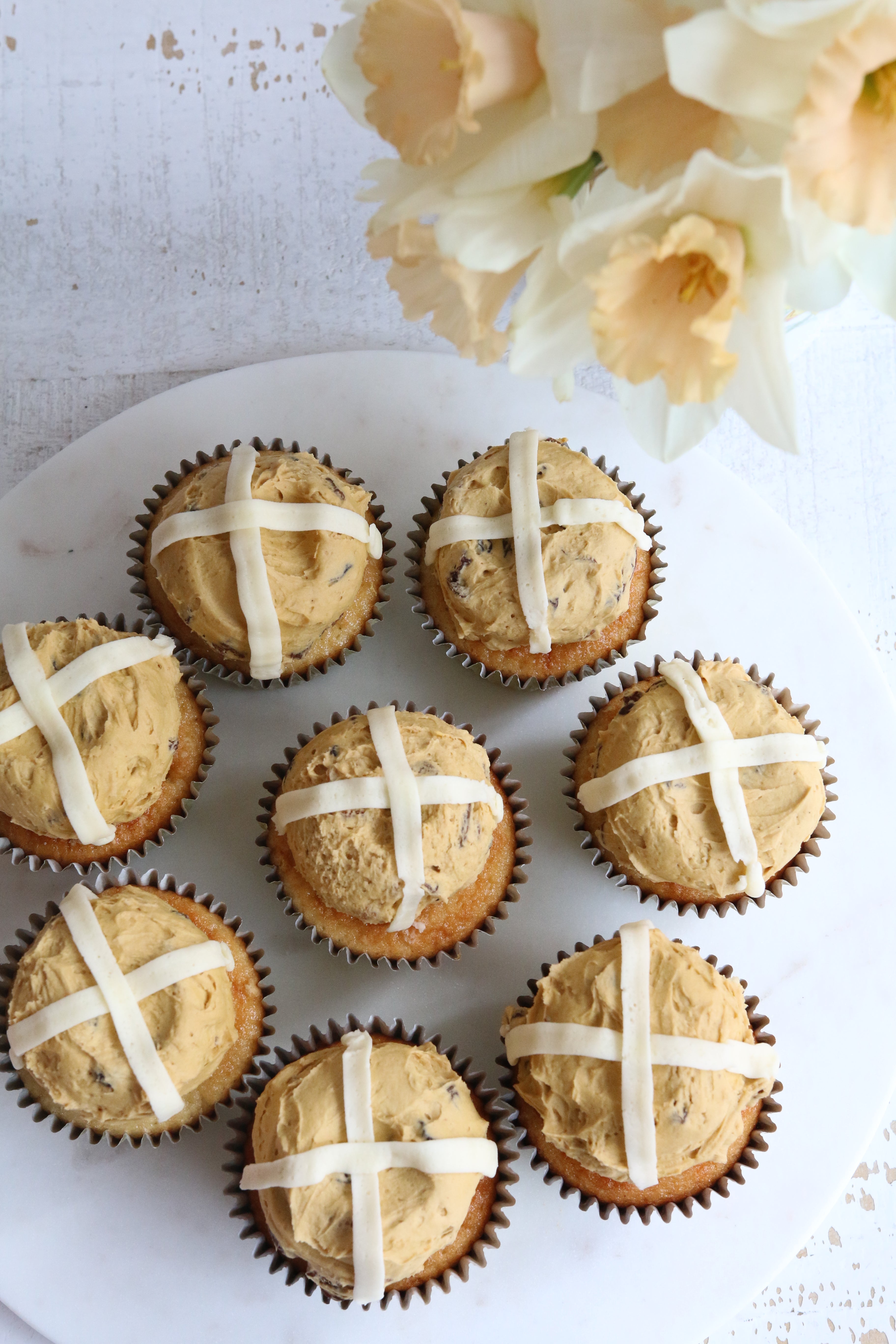 Box of Hot Cross Bun Cupcakes (Pre-Orders Closed)