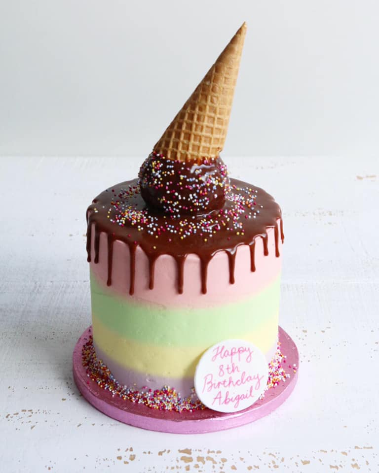 Ice Cream Cone Drip Cake