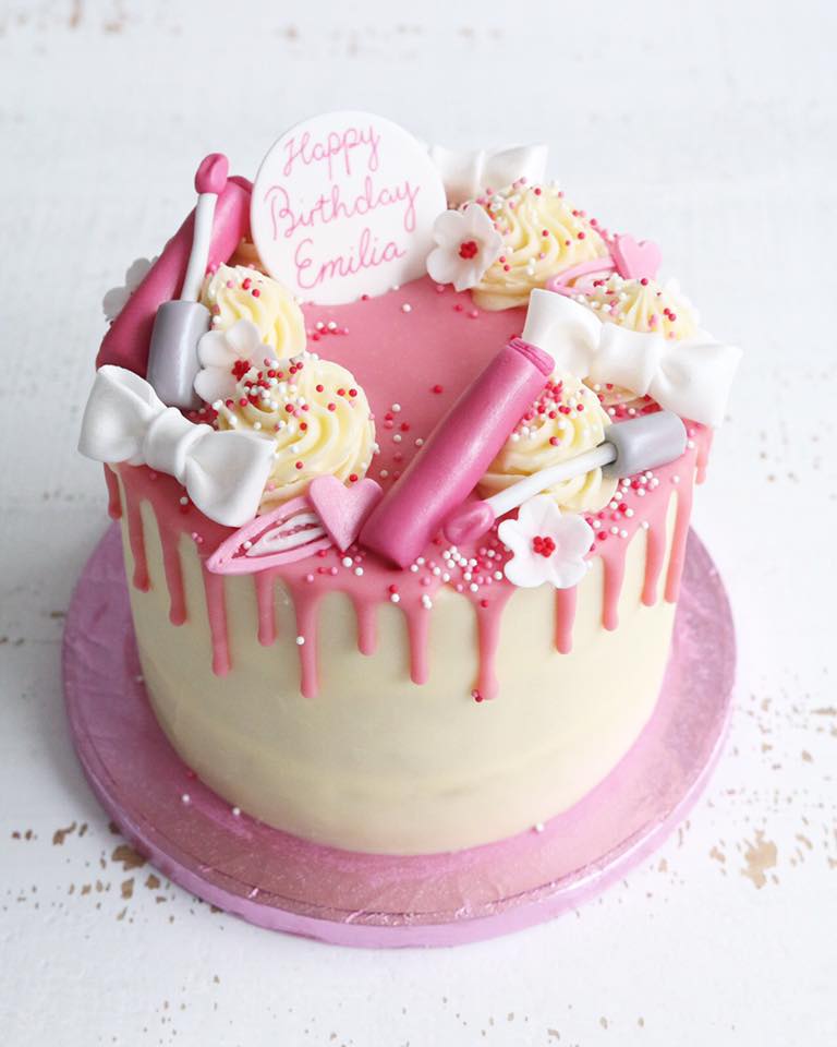 Lip Gloss and Hair Clip Drip Cake
