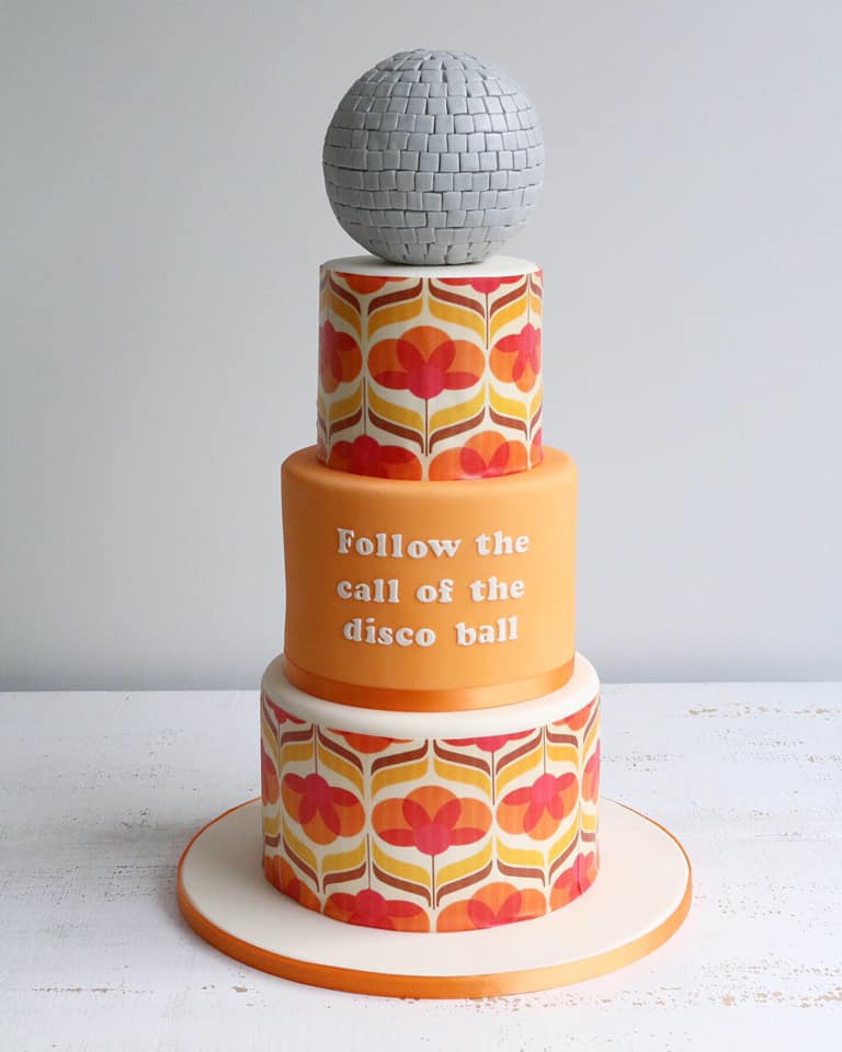 30th Birthday 70s Disco Ball Cake