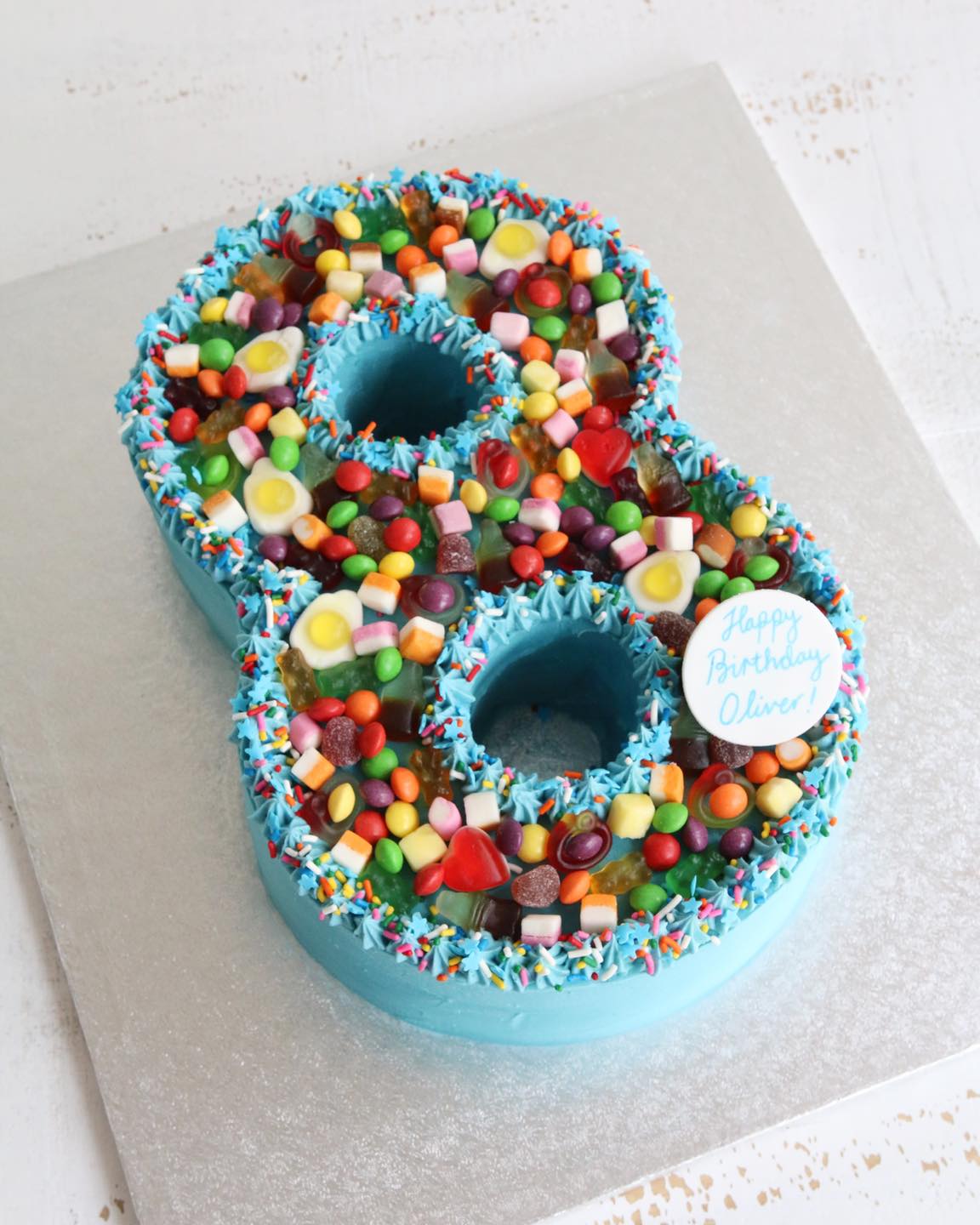Number 8 Sweetie Cake Blue