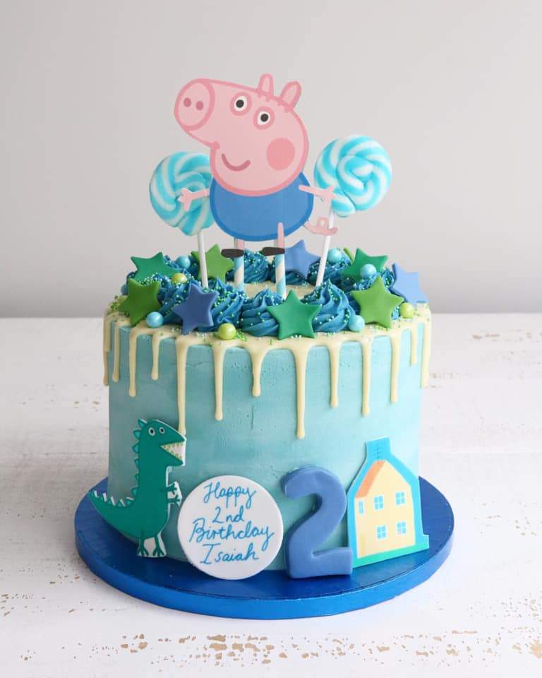 Peppa Pig George Buttercream Drip Cake