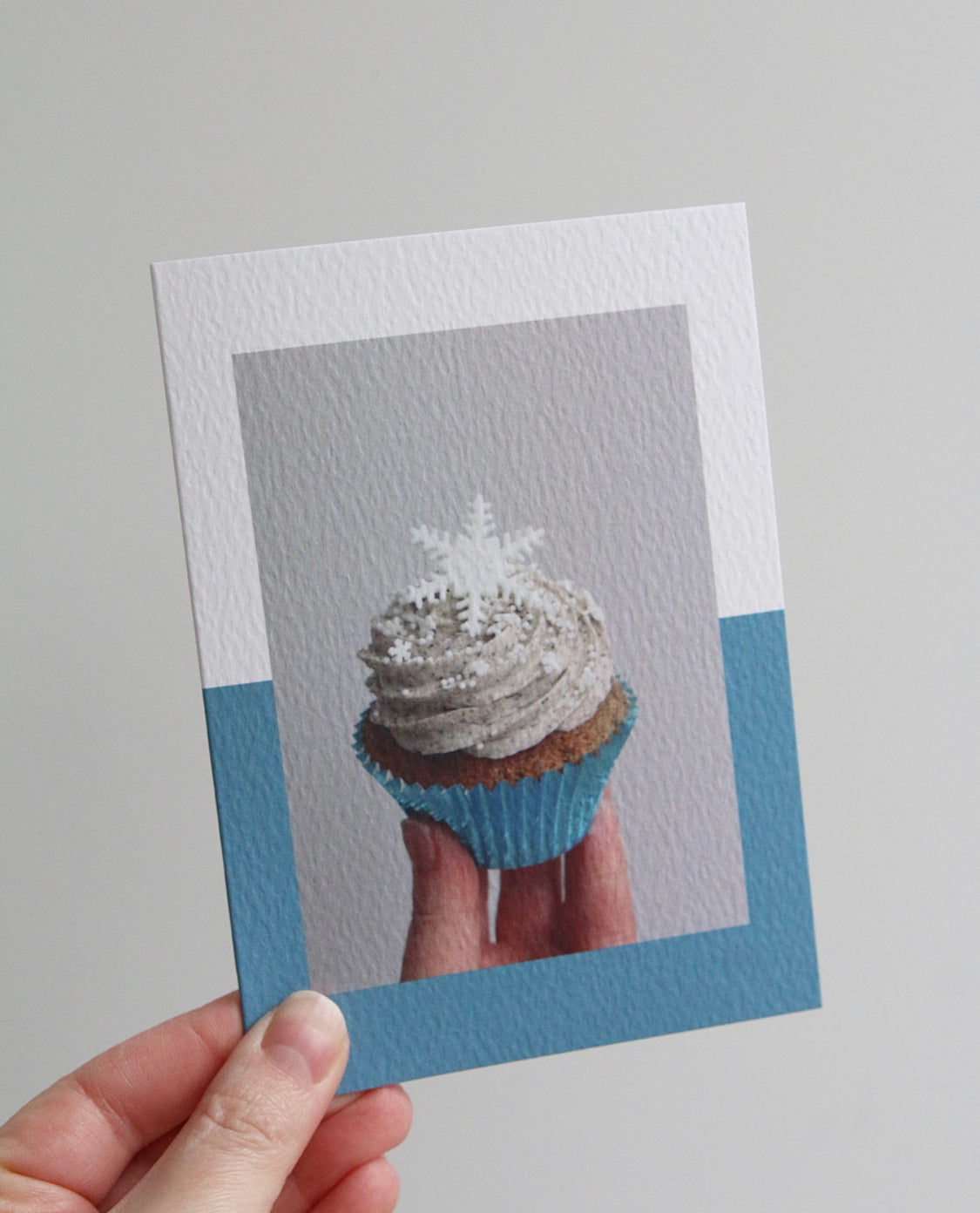 Snowflake Cupcake Photo Christmas Card