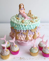 Pink Mermaid Cake & Cupcakes