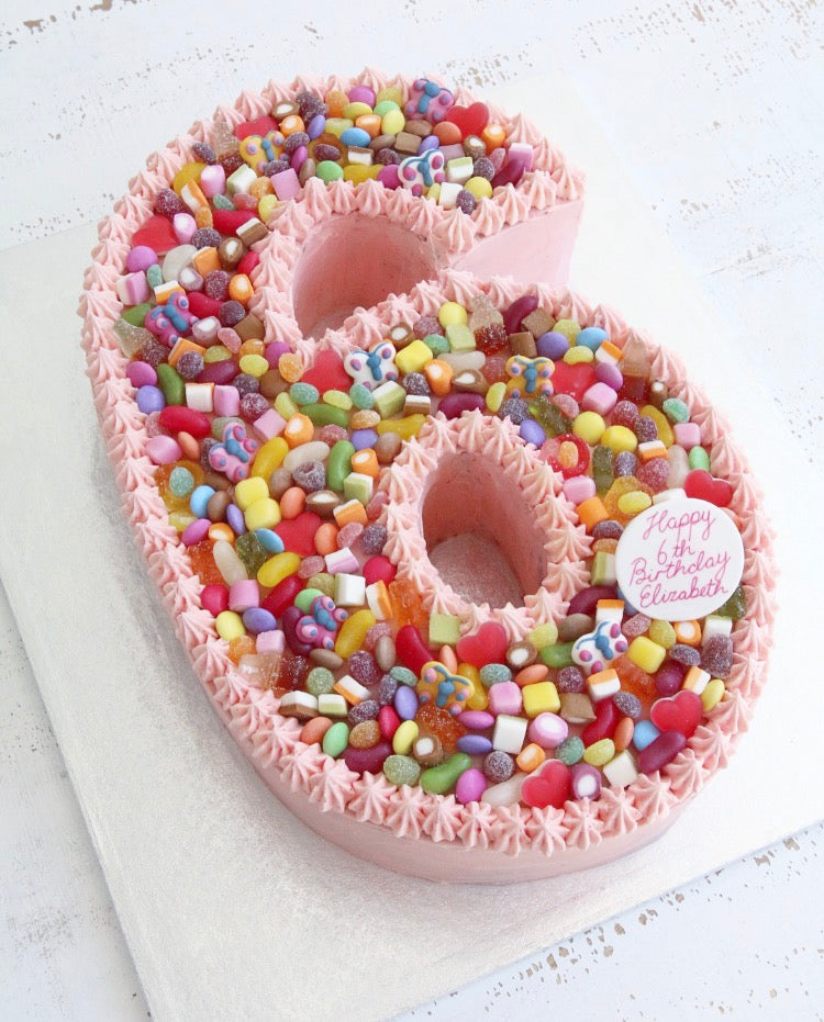 Number 6 Sweetie Buttercream Cake