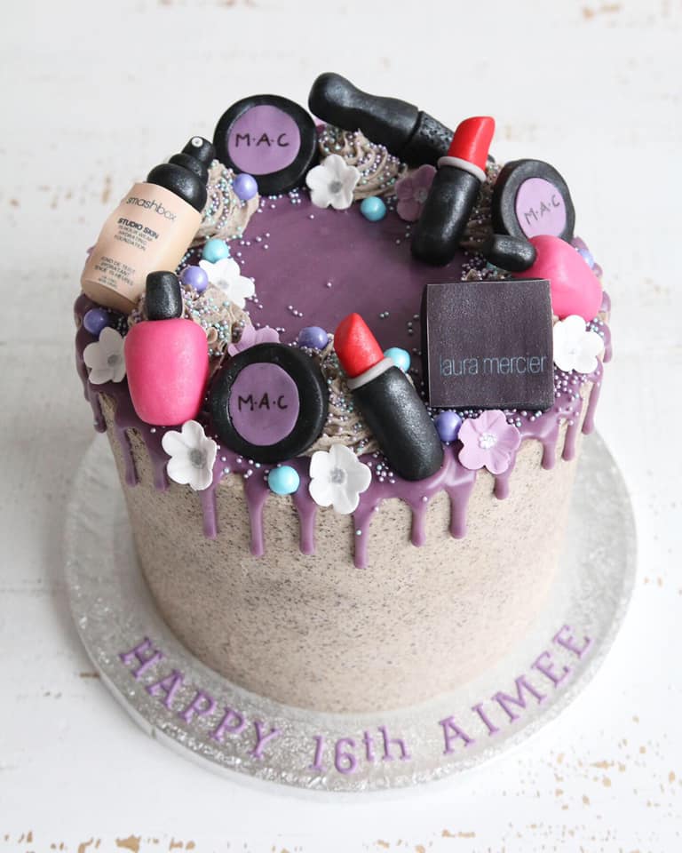 Make Up Purple Drip Cake