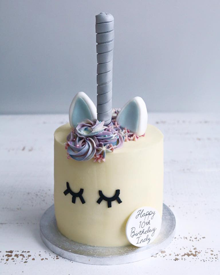 Unicorn Cake in Purple, Blue and Silver