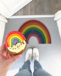 Rainbow Cupcake and Rainbow Doormat